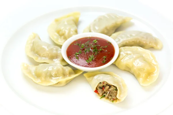 Momo alimentare nepalese — Foto Stock