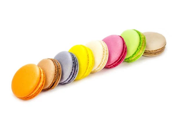 Colagem de macaroons doces diferentes — Fotografia de Stock