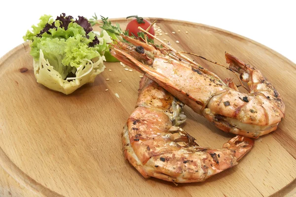 Grilled Shrimps with tomato — Stock Photo, Image