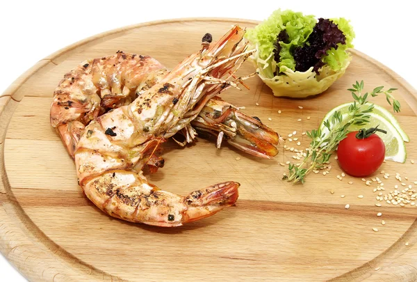 Grilled Shrimps with tomato — Stock Photo, Image