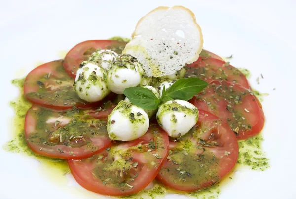 Caprese with tomatoes and cheese — Stock Photo, Image