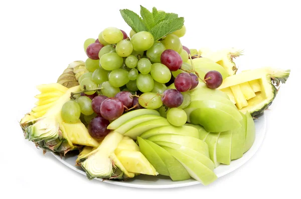 Placa de frutas jugosas maduras — Foto de Stock