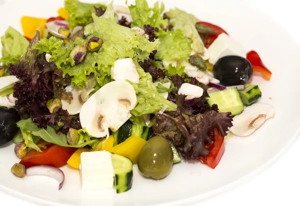 Greek salad with mushrooms — Stock Photo, Image