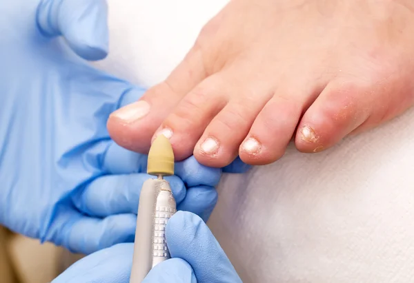 Proces van pedicure op salon — Stockfoto