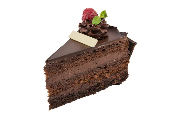 Pedaço de bolo de chocolate creme — Fotografia de Stock