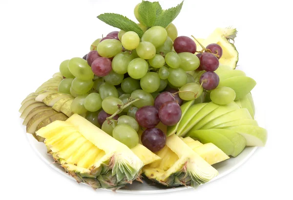 Placa de frutas jugosas maduras — Foto de Stock