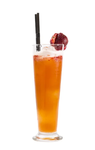 Alcoholic cocktail with strawberry — Stock Photo, Image