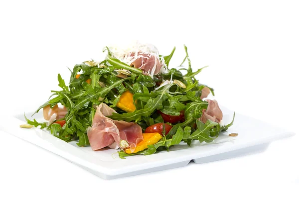 Salade de roquette, jambon, fromage — Photo