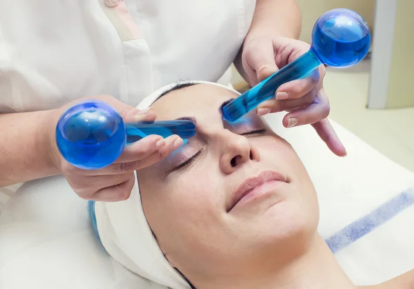 Woman on face massage procedure — Stock Photo, Image