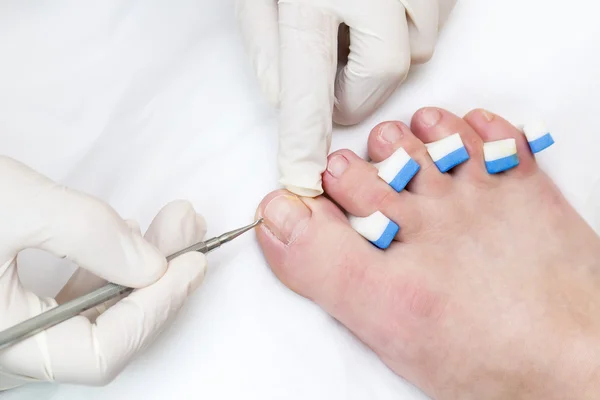 Process of pedicure for woman — Stock Photo, Image