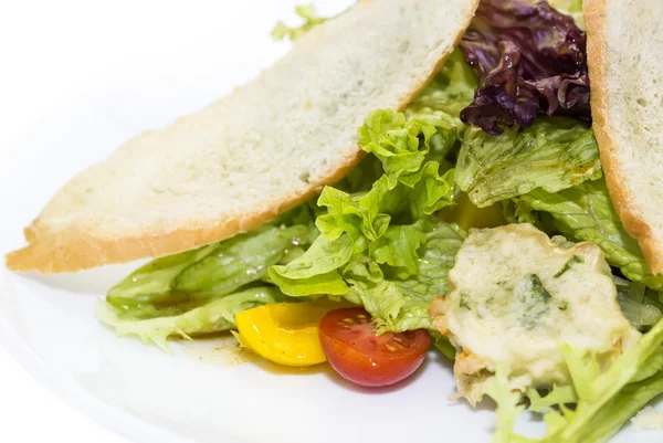 Salad with vegetables and cheese — Stock Photo, Image