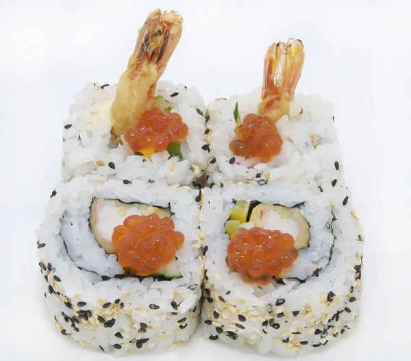 Rouleaux de sushi aux crevettes — Photo