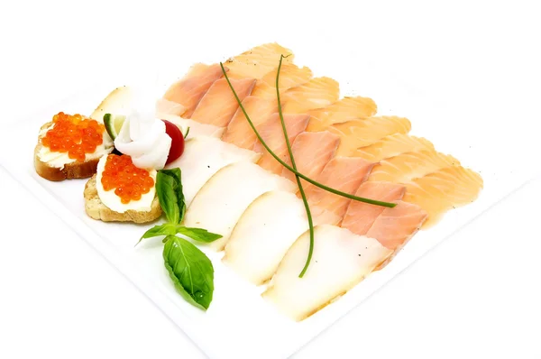 Caviar and fish snacks — Stock Photo, Image