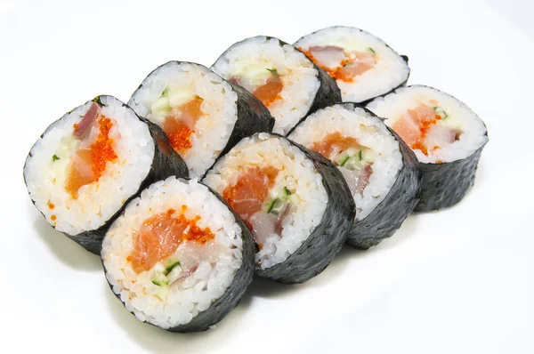 Deliciosos rolos de sushi — Fotografia de Stock