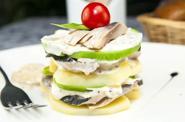 Herring salad with avocado — Stock Photo, Image