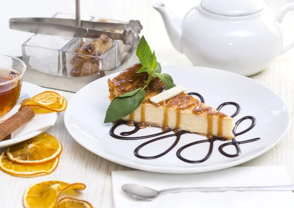 Pedaço de bolo de queijo — Fotografia de Stock