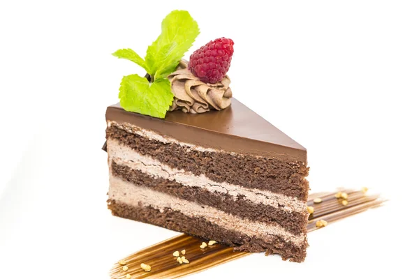 Bit choklad grädde tårta — Stockfoto