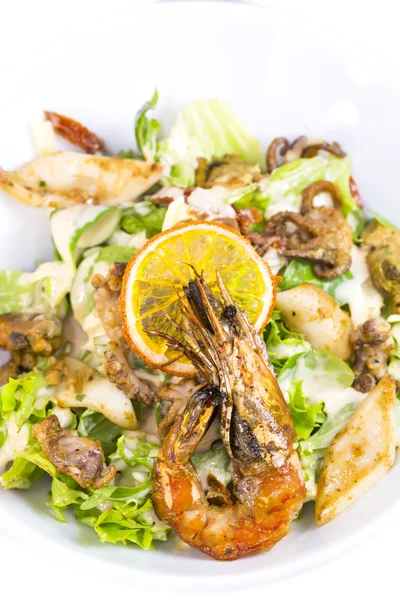 Seafood salad on a plate — Stock Photo, Image