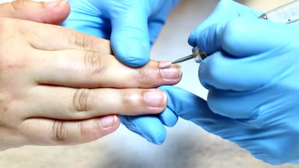 Processo di manicure elettrica — Video Stock