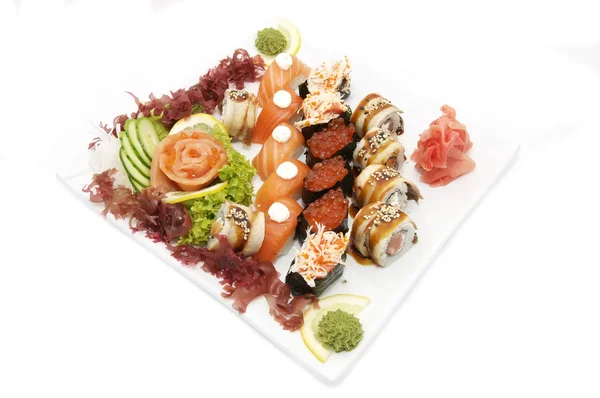 Delicious sushi rolls set — Stock Photo, Image