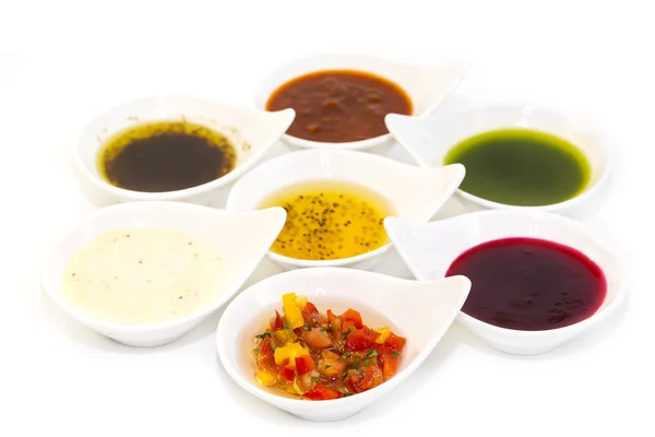 Sauces sur fond blanc — Photo