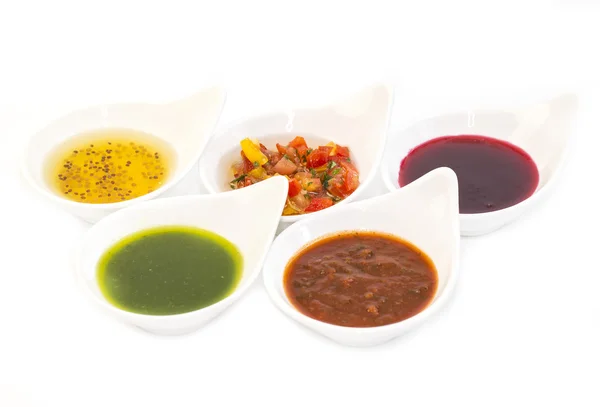 Sauces sur fond blanc — Photo