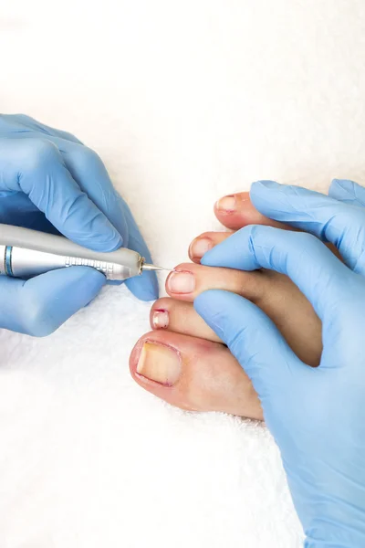 Process of pedicure at beauty salon — Stock Photo, Image