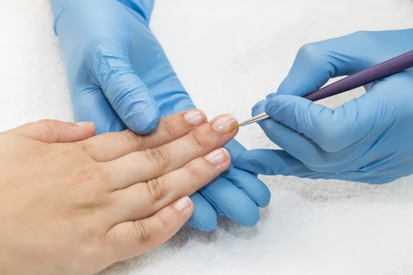 Process of manicure treatment — Stock Photo, Image