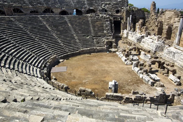 Antik amfitiyatro, Side, Türkiye — Stok fotoğraf