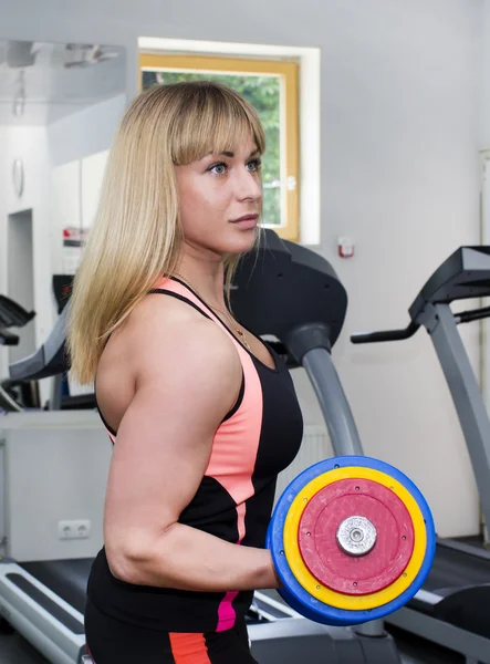 Donna che si allena in palestra — Foto Stock