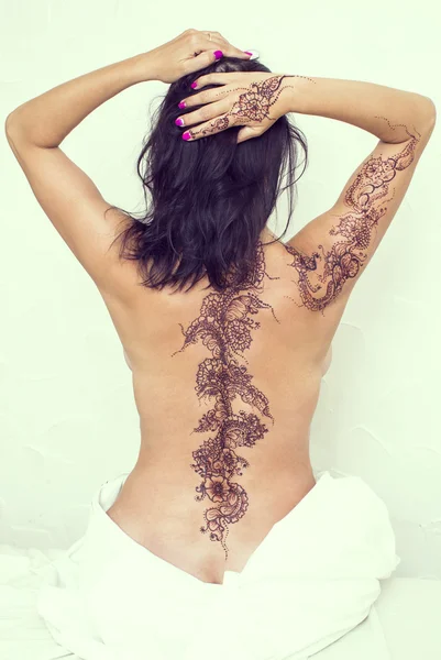 Vackra mehendi ritning — Stockfoto