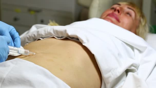 Woman during cellulite mesotherapy — Stock Video
