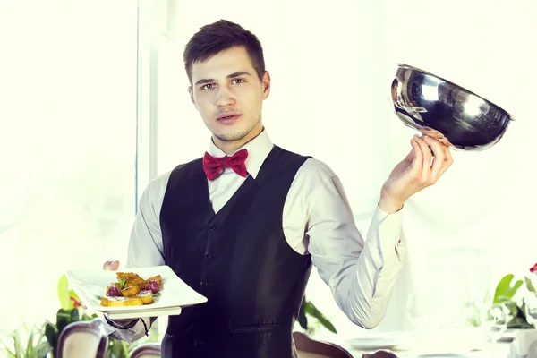 waiter with a tray