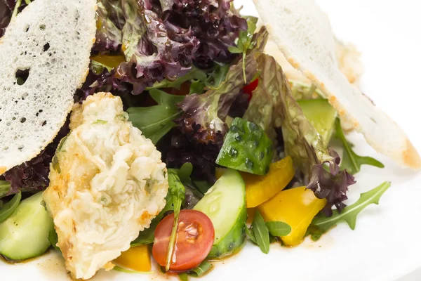 Vegetable salad and cheese — Stock Photo, Image