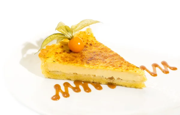 Creamy dessert is decorated — Stock Photo, Image