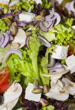 Beyaz arka planda Yunan salatası