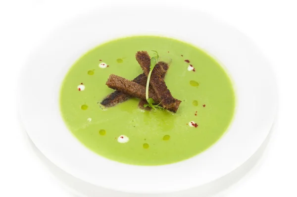 Sopa de guisante con croutons — Foto de Stock