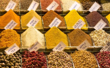 çaylar ve baharat içinde belgili tanımlık çarşı