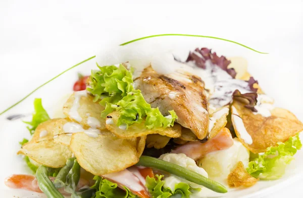 Salad with chicken and potatoes — Stock Photo, Image
