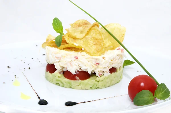 Salad with crab — Stockfoto