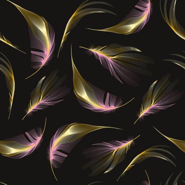 Soyut renkli tüyleri olan kusursuz bir desen..