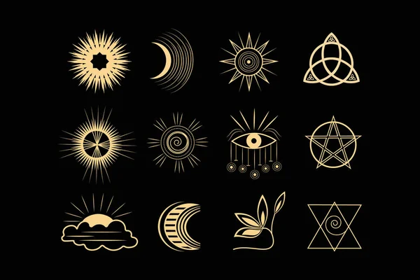 Un conjunto de elementos esotéricos. — Archivo Imágenes Vectoriales