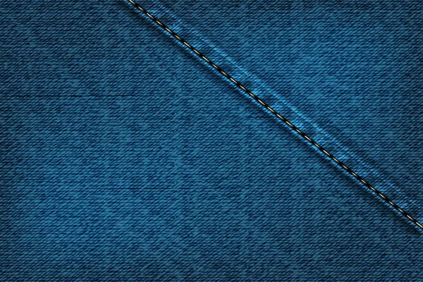 Denim Rectangular Background Seam Vector Illustration Blue Texture — Wektor stockowy