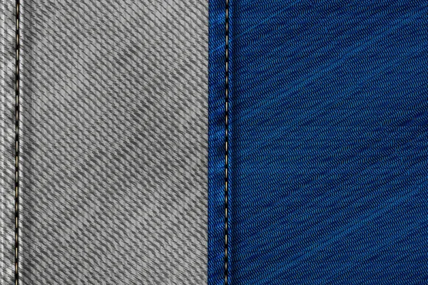 Fundo Retangular Jeans Textura Vetorial Áspera Azul Zwith Threads — Vetor de Stock