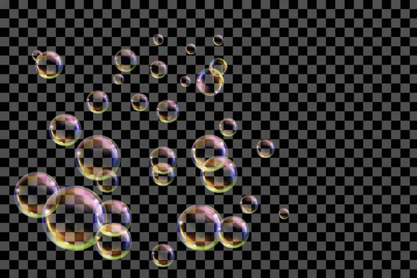 Рейзітичні Кольорові Кульки Векторна Текстура Літаючі Прозорі Мильні Бульбашки — стоковий вектор