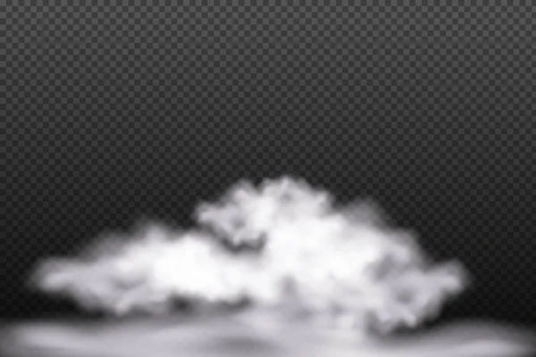 Witte vector troebelheid, mist of rook op donkere geruite achtergrond. — Stockvector