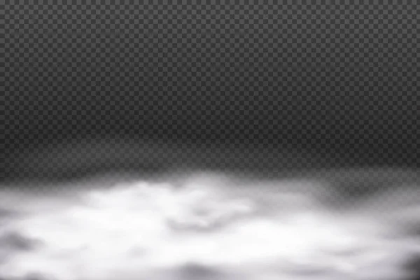 Nubosidad vectorial blanca, niebla o humo sobre fondo oscuro a cuadros. — Archivo Imágenes Vectoriales