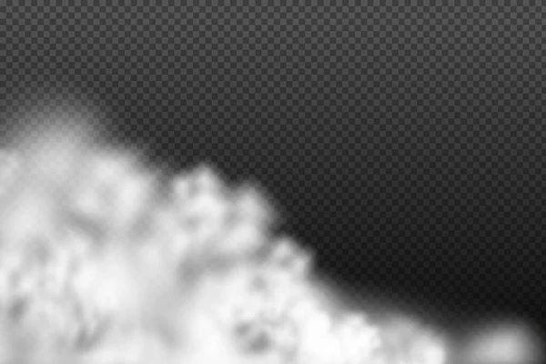 暗格背景下的白色矢量云、雾或烟雾. — 图库矢量图片