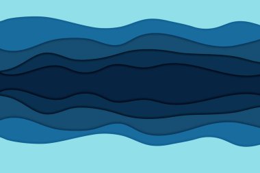 Kağıt nehri ve balığı kesti. Su akıntısının, sahil ve yeşil çalıların ve ormanın üst manzarası..