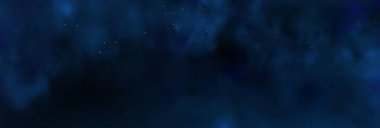 Tatil ve düğün kartları için soyut koyu çerçeve. Altın gökyüzü tozlu vektör pankart tasarımı. Lüks lacivert gece gökyüzü arka planında altın yıldızlar, sihirli parıltı ve bokeh ışıltısı..